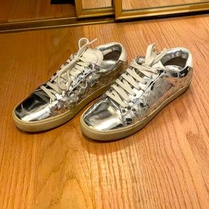 Silver saint Laurent star sneakers